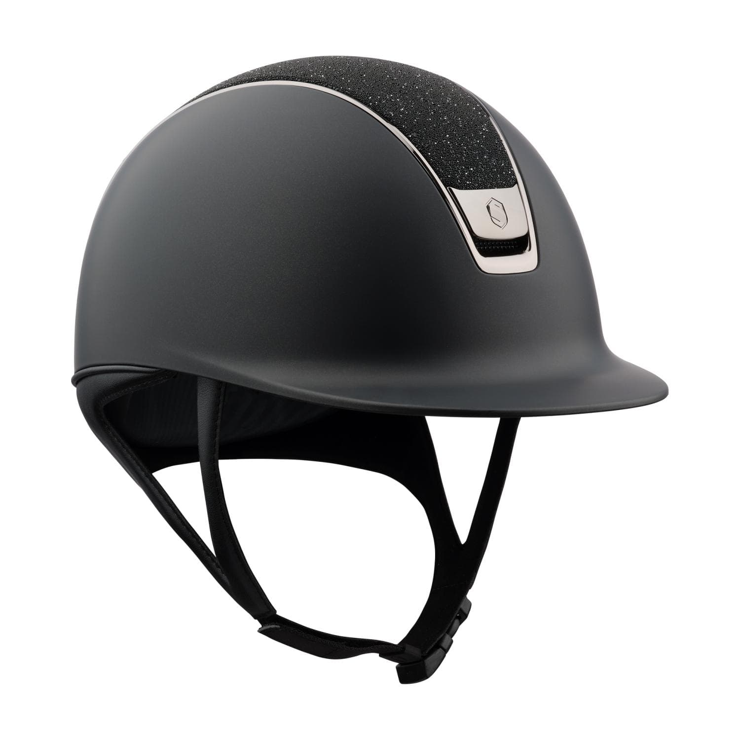 SAMSHIELD 2.0 - CASQUE D'EQUITATION SHADOW MATT BLACK - CRYSTAL FABRIC BLACK (Mousse Incluse)