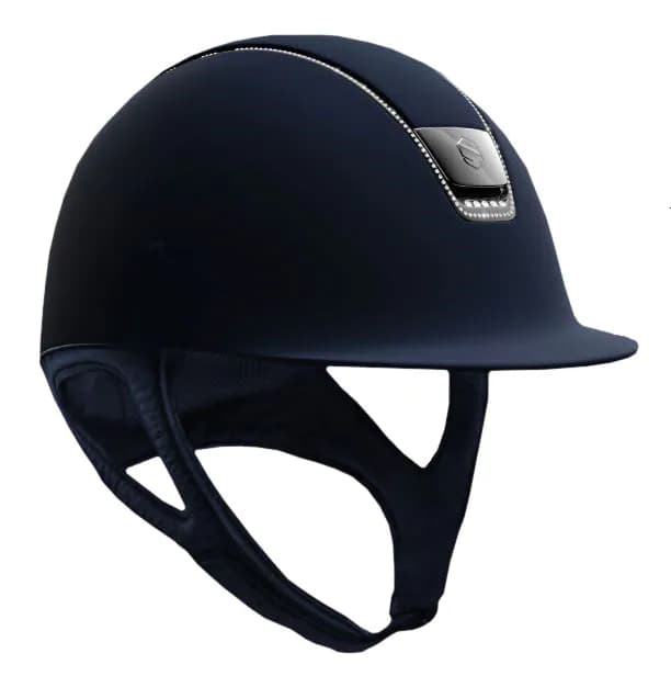 SAMSHIELD 2.0 - CASQUE D'EQUITATION SHADOW MATT BLUE + 300 SWAROSKI CRYSTAL COLOR (Mousse Incluse)