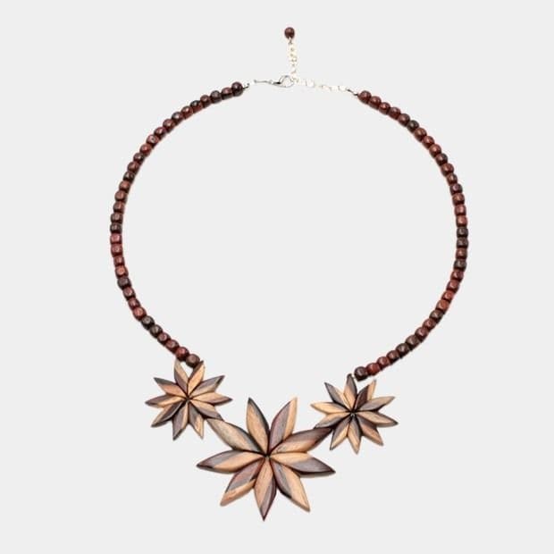 Collier en bois Flora Bicolore
