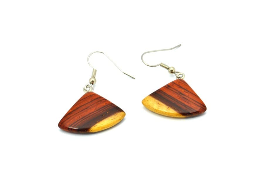 Boucle d'oreille Athena bi-bois