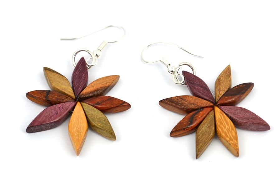 Boucle d'oreille Flora multibois