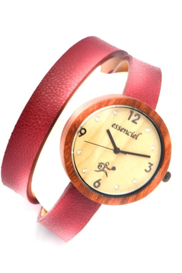Montre en bois Charlyne (Palissandre et cuir)
