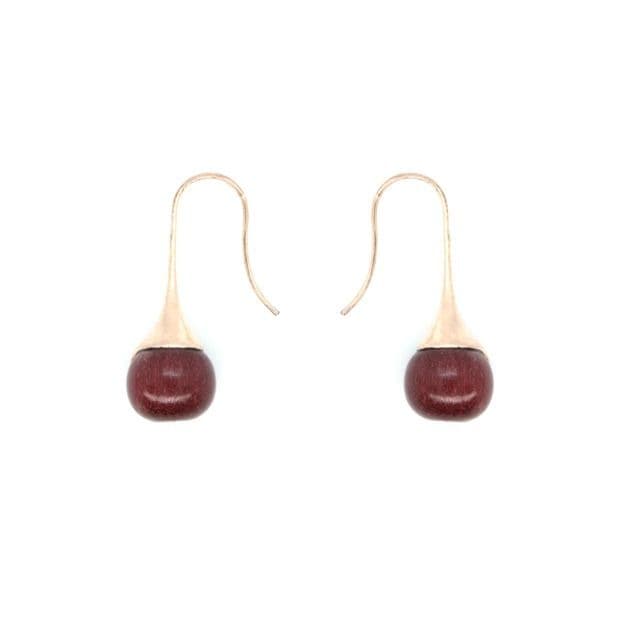 Boucles d'oreilles Goutte amarante