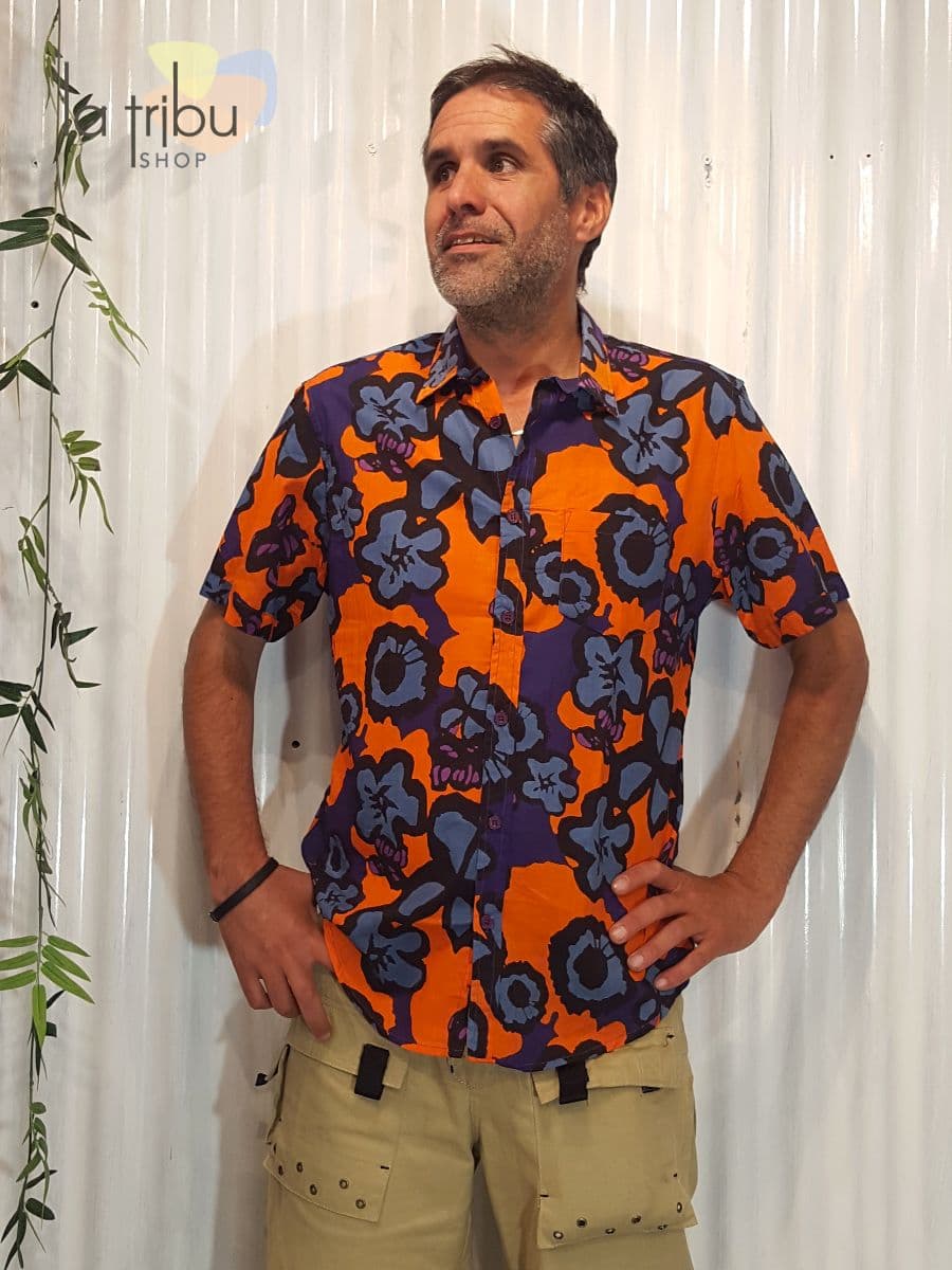 Chemise Kali Yog homme Kishor (Big flo) - Large