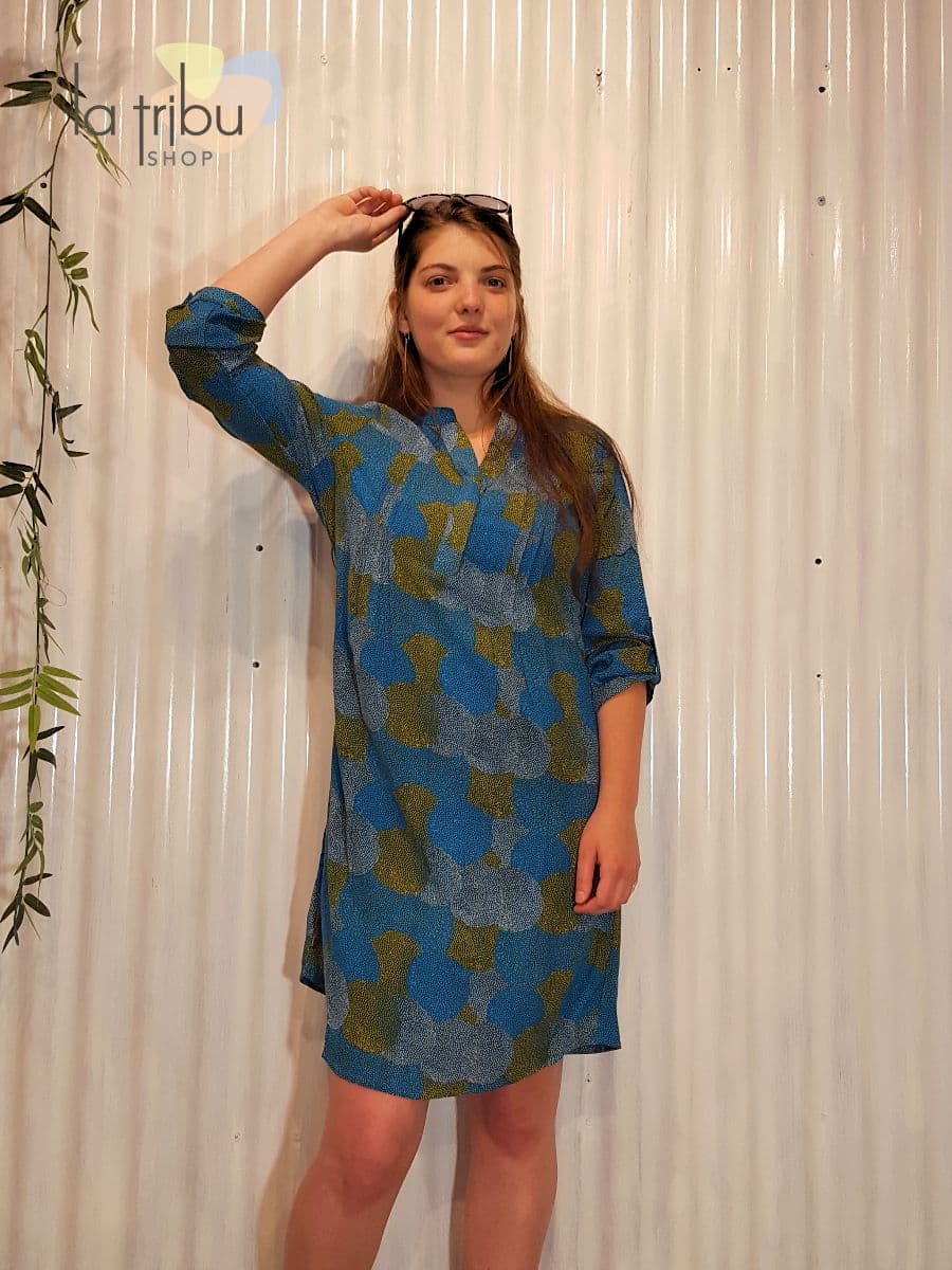 Robe/Kurta Kali-Yog Alu (Dot ball blue) - Small