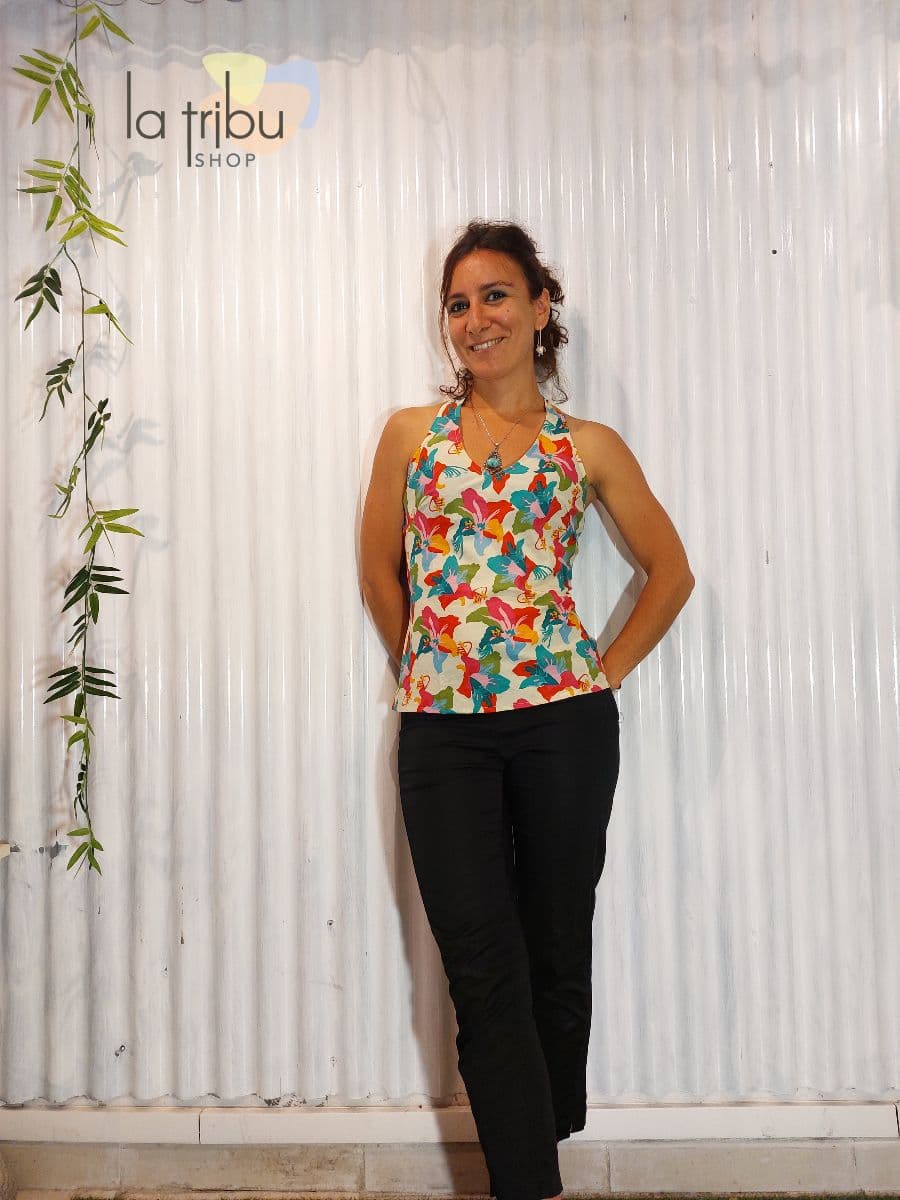 Top Kali-Yog Pénélope (Maha flower white) - Extra-small