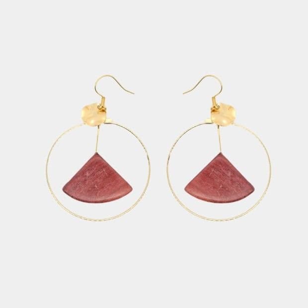 Boucles amarante et doré or Athenès