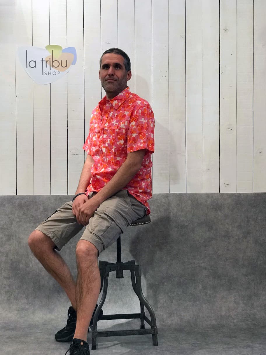 Chemise Kali Yog homme Kishor (Pinky red) - Triple Extra-large