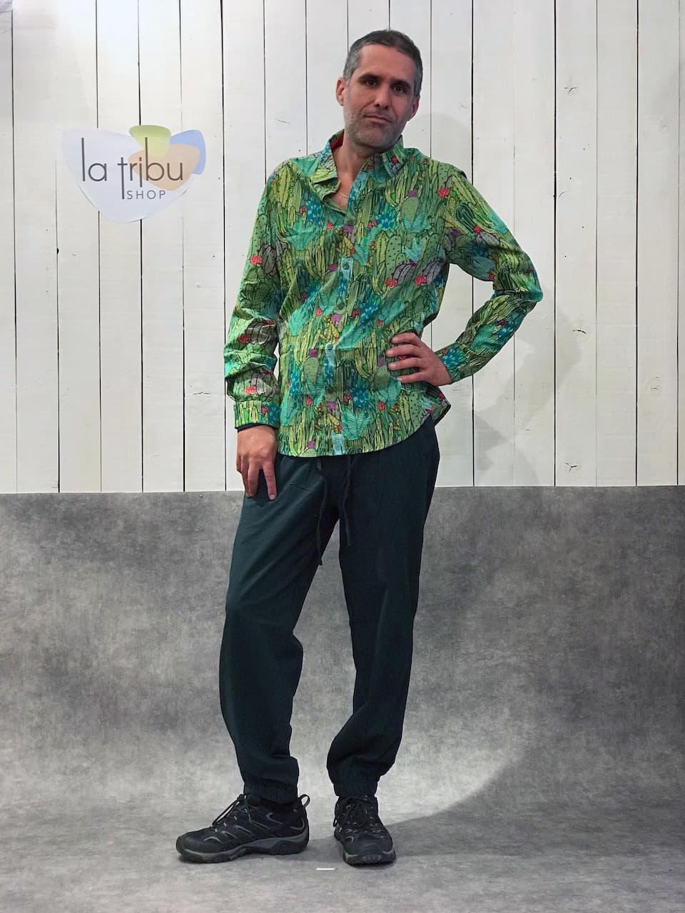 Chemise Kali-Yog homme Mangui (Cactus) - Extra-large