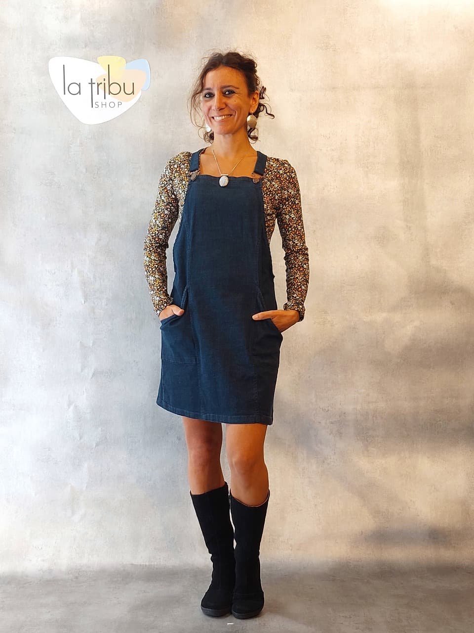 Robe Tranquillo Jeans Kleid (Indigo) - Small