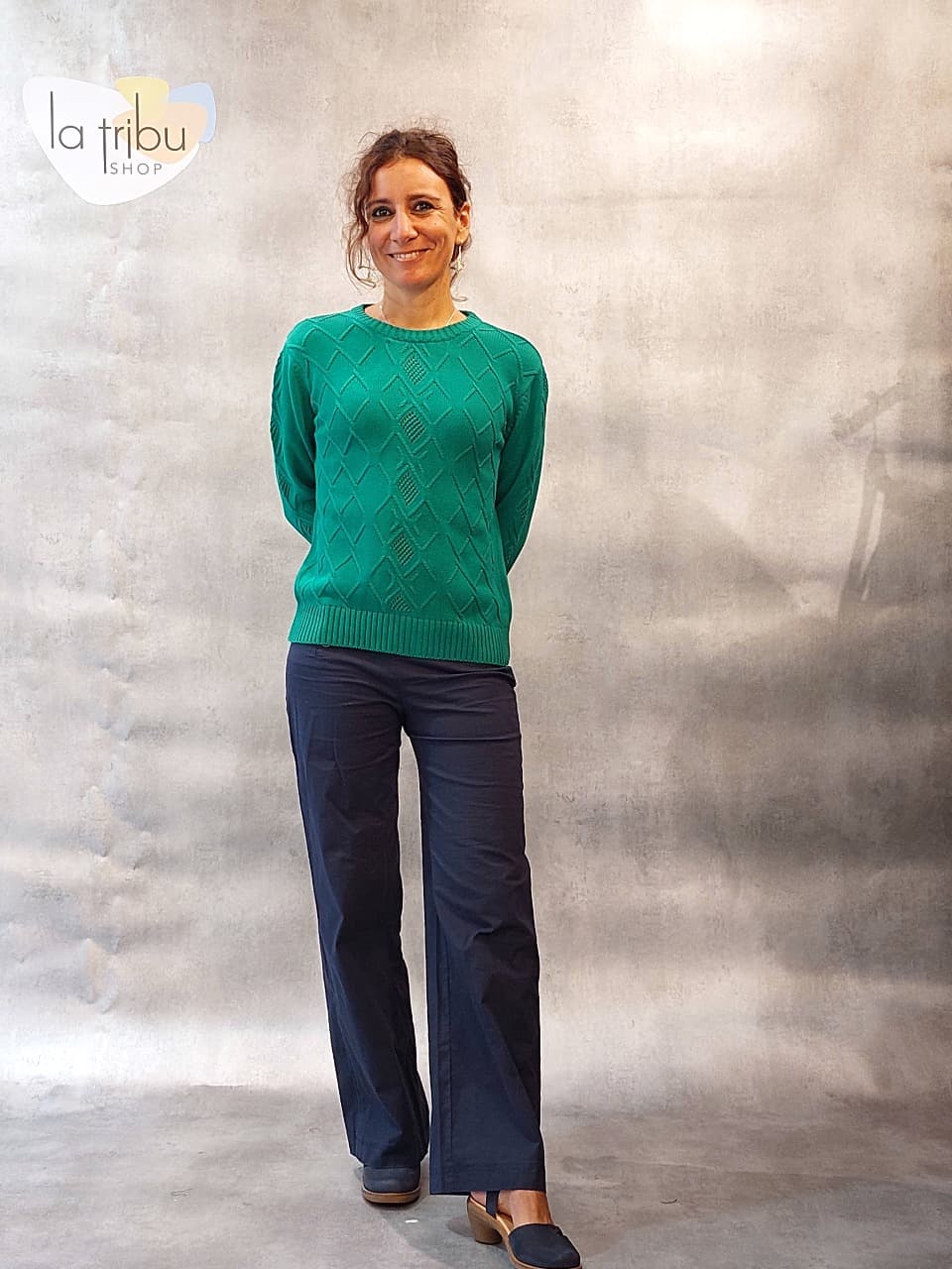 Top Pretty vacant Vegas Knit (Green) - Extra-large