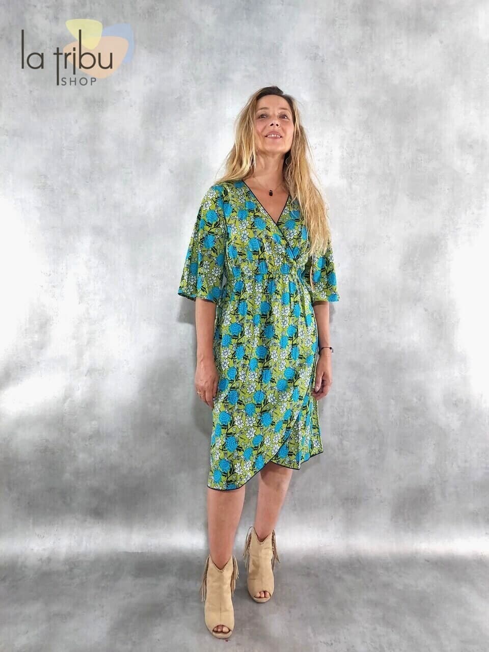 Robe Lalita Shirley (Libellule vert) - Medium