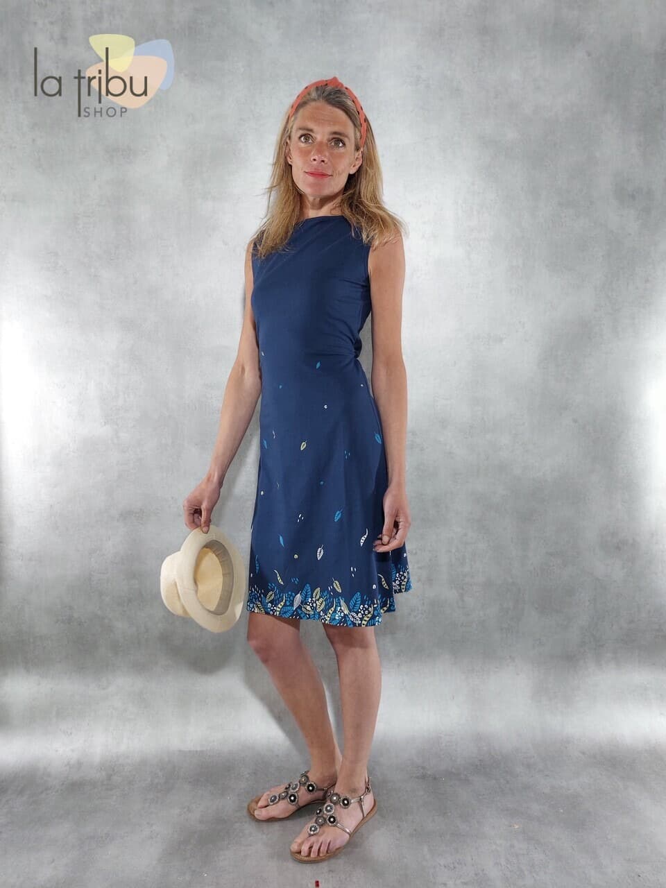 Robe Tranquillo Jersey Kleid (Bleu marine) - Extra-large