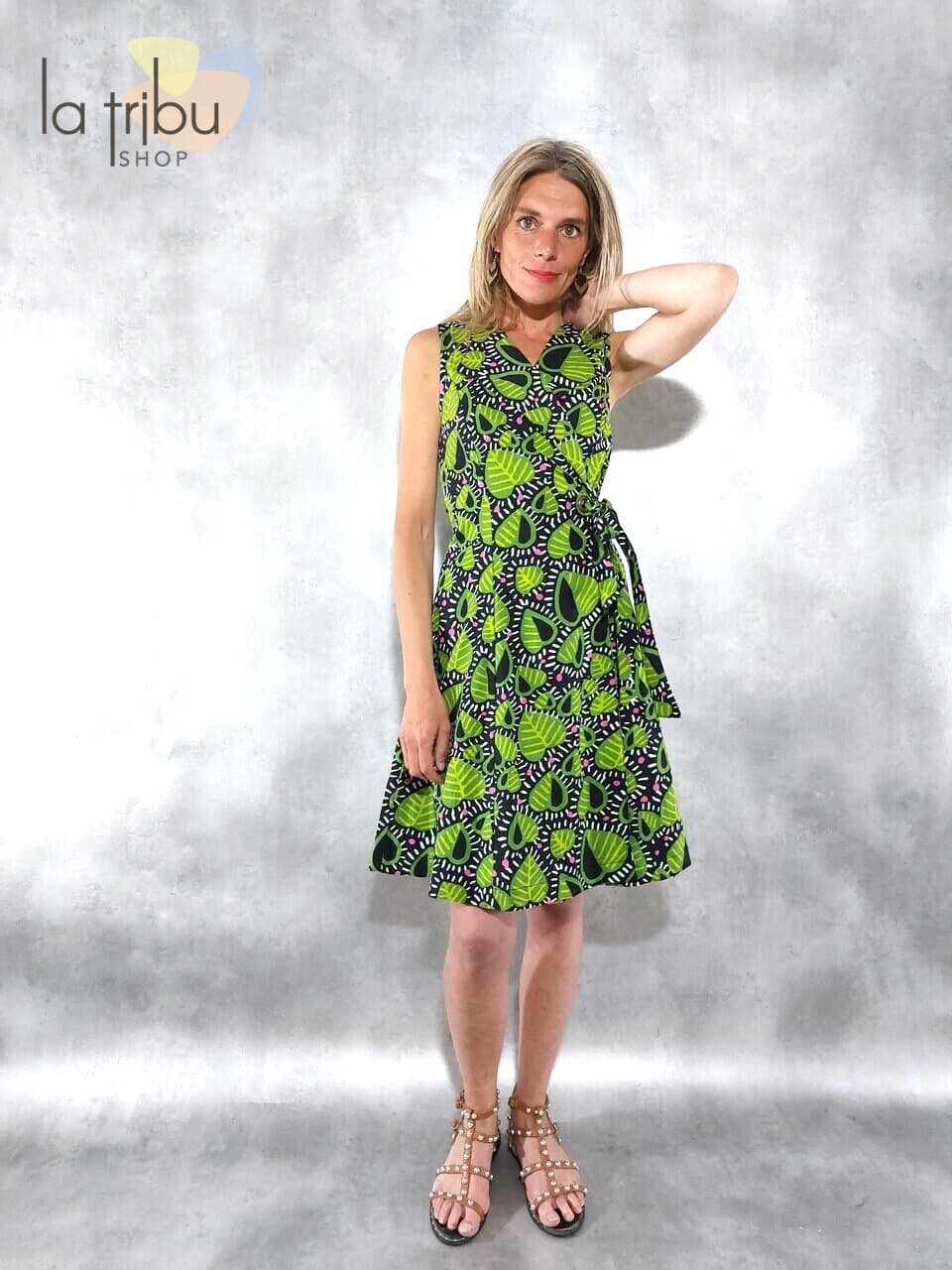 Robe Bla-Bla Iroise (Green leaves) - Extra-large