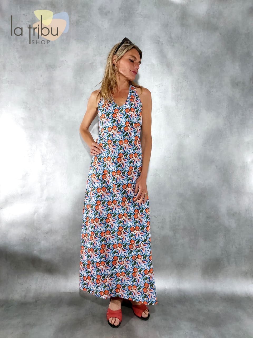 Robe Kali-Yog Penelope longue (Fruits) - Extra-large