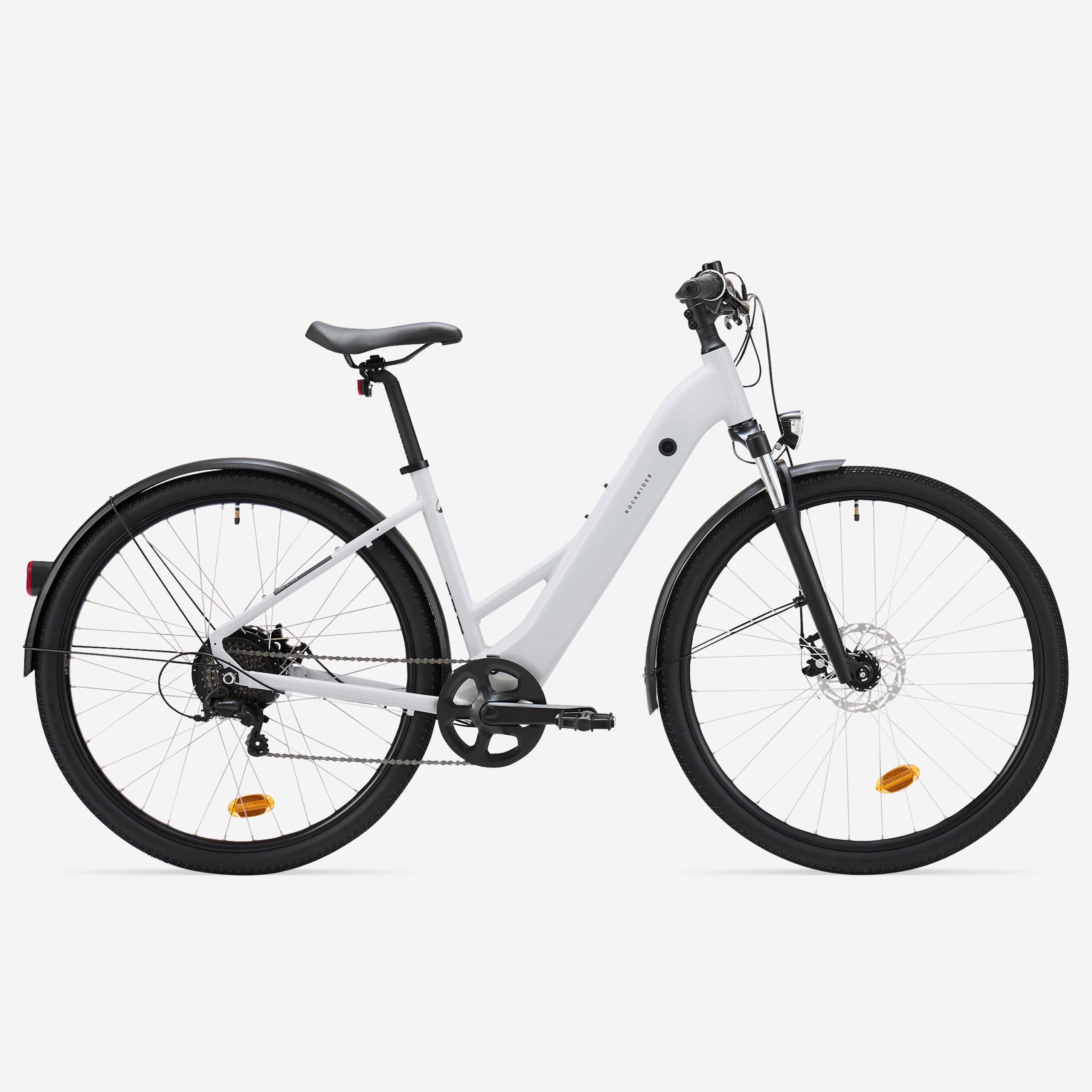 Vélo tout chemin électrique cadre bas, e-actv 100 gris perle