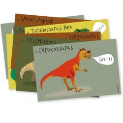 8 Cartes d'Invitations - Pirouette Cacahouète Dinos
