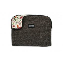 Housse d'ordinateur noire-lurex (Issue de chaussettes recyclées!) 15''