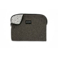 Housse d'ordinateur grise-lurex (Issue de chaussettes recyclées!) 15''