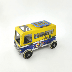 Voiture Solaire en Carton (pompiers, police, la poste, taxi...) - Litogami Bus Dakar