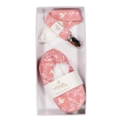 Coffret Naissance - Chaussons + Attache-tétine (9 coloris) - La Cigogne de Lily Colombine