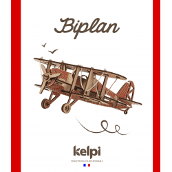 Maquette Avion biplan en bois - Kelpi Rouge