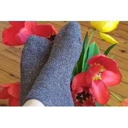 Chaussettes-Chaussons "Slower" Grises-Lurex (Issues De Chaussettes Recyclées!) 39/41