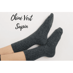 Chaussettes "Laska" mi-mollet vertes (Issues De Chaussettes Recyclées!) 42/44