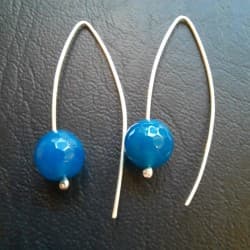 Boucles d'oreilles "Pendantes" semi-précieuse Agathe turquoise