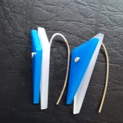 Boucles d'oreilles "Triangle" Watika Bleu-Transparent