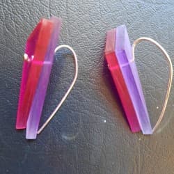 Boucles d'oreilles "Triangle" Watika Violet-Fushia