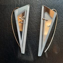 Boucles d'oreilles "Triangle" Watika Gris-Miroir