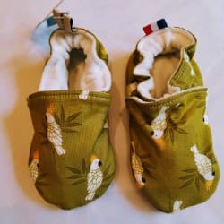 Chaussons "Perroquets Verts" 23-24 (18 à 24 mois)