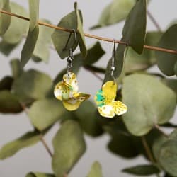 Boucles d'oreilles Origami Papillons Jaunes