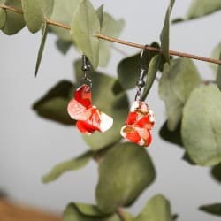 Boucles d'oreilles Origami Papillons Rouges