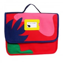 Cartable en bouteilles recyclées "Arty rouge"