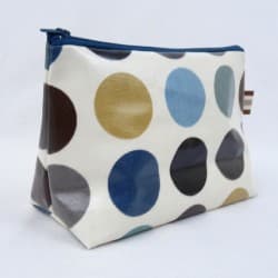 Grosse trousse en toile de coton enduite (8 coloris disponibles) Pois 4