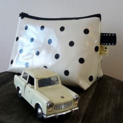 Grosse trousse en toile de coton enduite (8 coloris disponibles) Pois 2