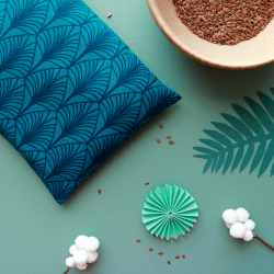 Petite Bouillotte aux graines de lin - Bleue