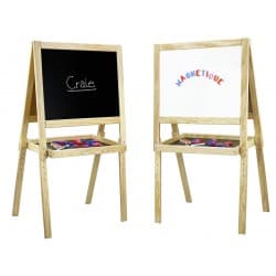 Tableau d'écolier en bois - Ardoise et magnétique - Jeujura