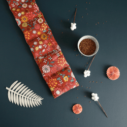 Bouillotte cervicale aux graines de lin - Dahlias