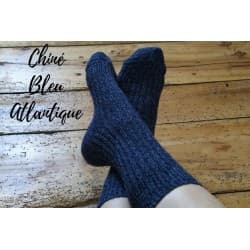 Chaussettes "Laska" mi-mollet bleues (Issues De Chaussettes Recyclées!) 42/44