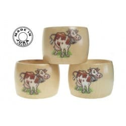 Rond de Serviette "Vache" en bois