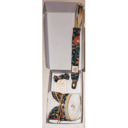 Coffret Naissance - Bavoir à col + Attache-tétine + Barrette - La Cigogne de Lily Gold Poppy