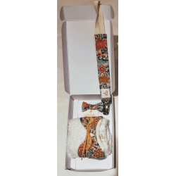 Coffret Naissance - Bavoir à col + Attache-tétine + Barrette - La Cigogne de Lily Camelia