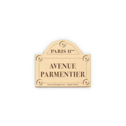Magnet en cuir - Plaque de rues parisiennes Parmentier