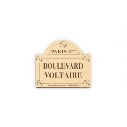 Magnet en cuir - Plaque de rues parisiennes Voltaire