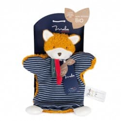 Marionnette-doudou "Renard" en coton bio - 25cm - Maïlou Tradition
