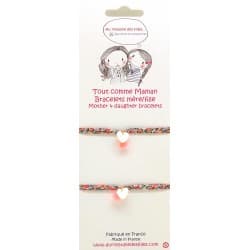 Bracelets "mère-fille" - Cœur en nacre - Au royaume des filles