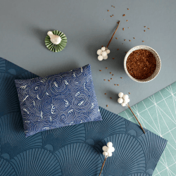 Petite Bouillotte aux graines de lin - Vagues bleues